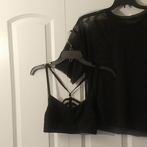 SET Strappy Sports Bra + Mesh Crop